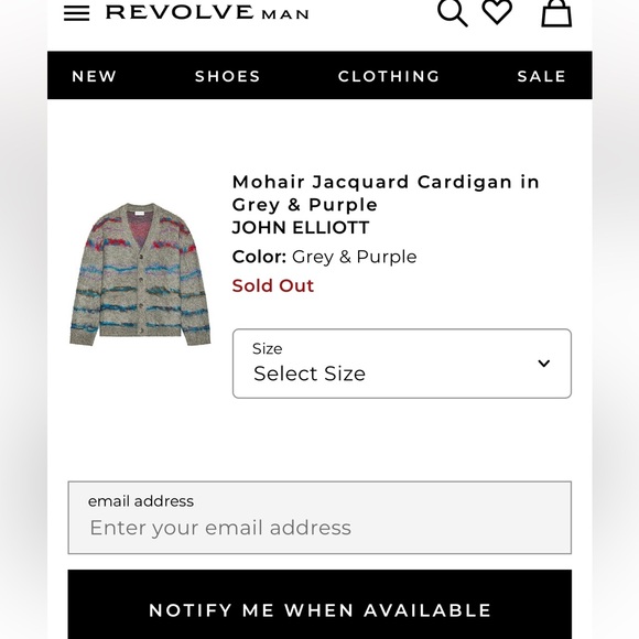 John Elliott Men’s Mohair Jacquard Cardigan with Multicolor Stripes - Picture 5 of 12